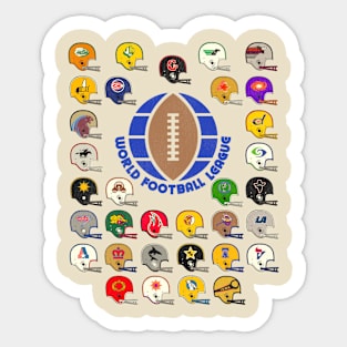 World Football League Defunct Team Helmets Sticker